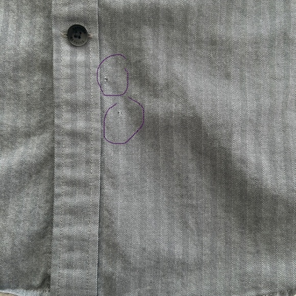 Express Men's Casual Button Down Shirt Gray Roll Tab Sleeve size Small 14 14.5 - Picture 16 of 16